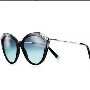 NWOT Tiffany & Co. Black and Blue Wheat Leaf Cat-Eye Sunglasses Tiffany TF4089B Cat Eye Sunglasses For Women main image 3